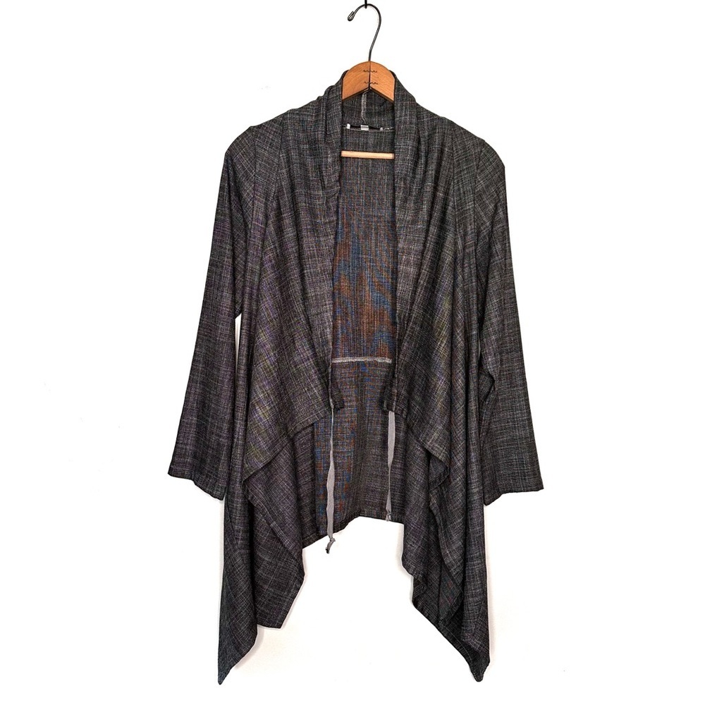 Bryn Walker | Gray Long Sleeve Waterfall Kerchief Lagenlook Jacket Size XS